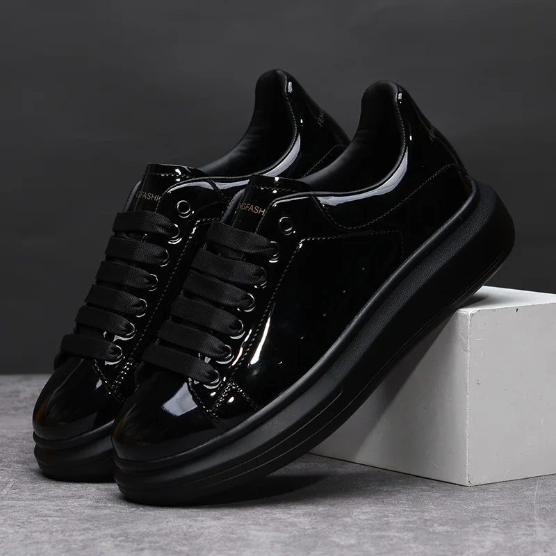 Sports Equipment Brands - Brand Men's Shoes Black Glossy Casual